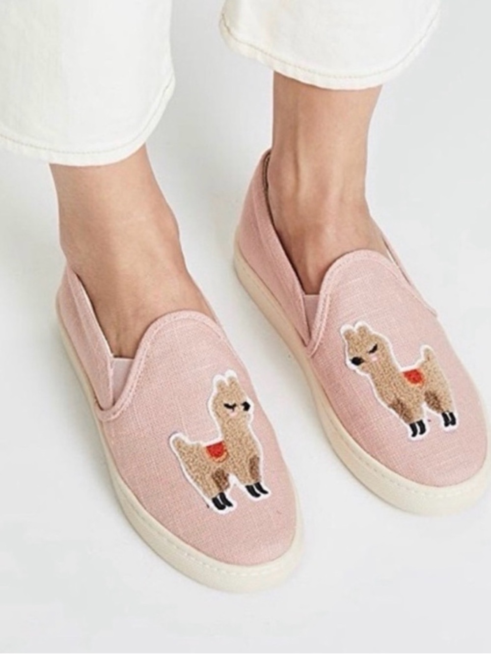Soludos Pink Llama Slip-On Mules